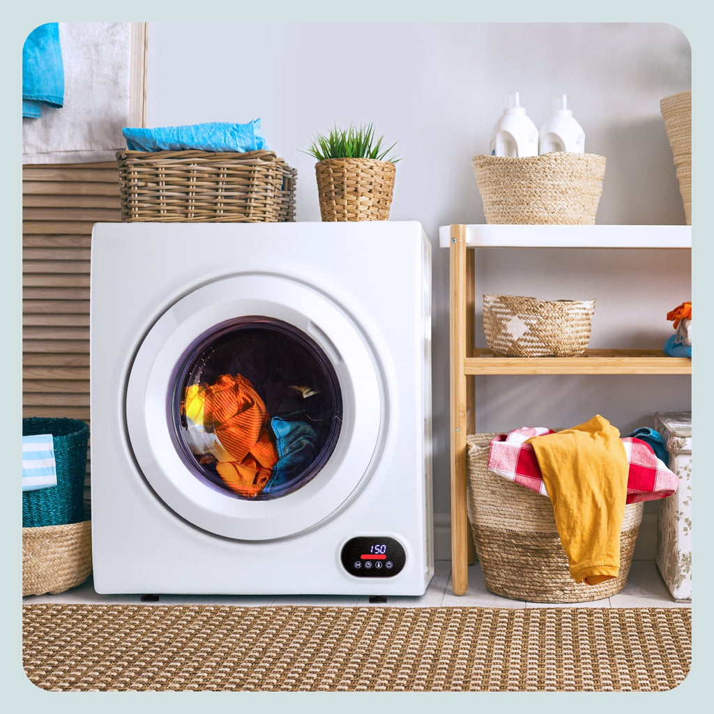 Simzlife 3.5 Cu.ft Portable Clothes Dryer, 1500W, LCD Control, Exhaust Duct, 22 in W, 26.5 in H