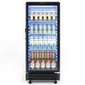 Simzlife Commercial&Residential Merchandiser Refrigerator, Outdoor Beverage Refrigerator with Double-Tempered Glass Door, Beverage Cooler for Bar, Office, Restaurant