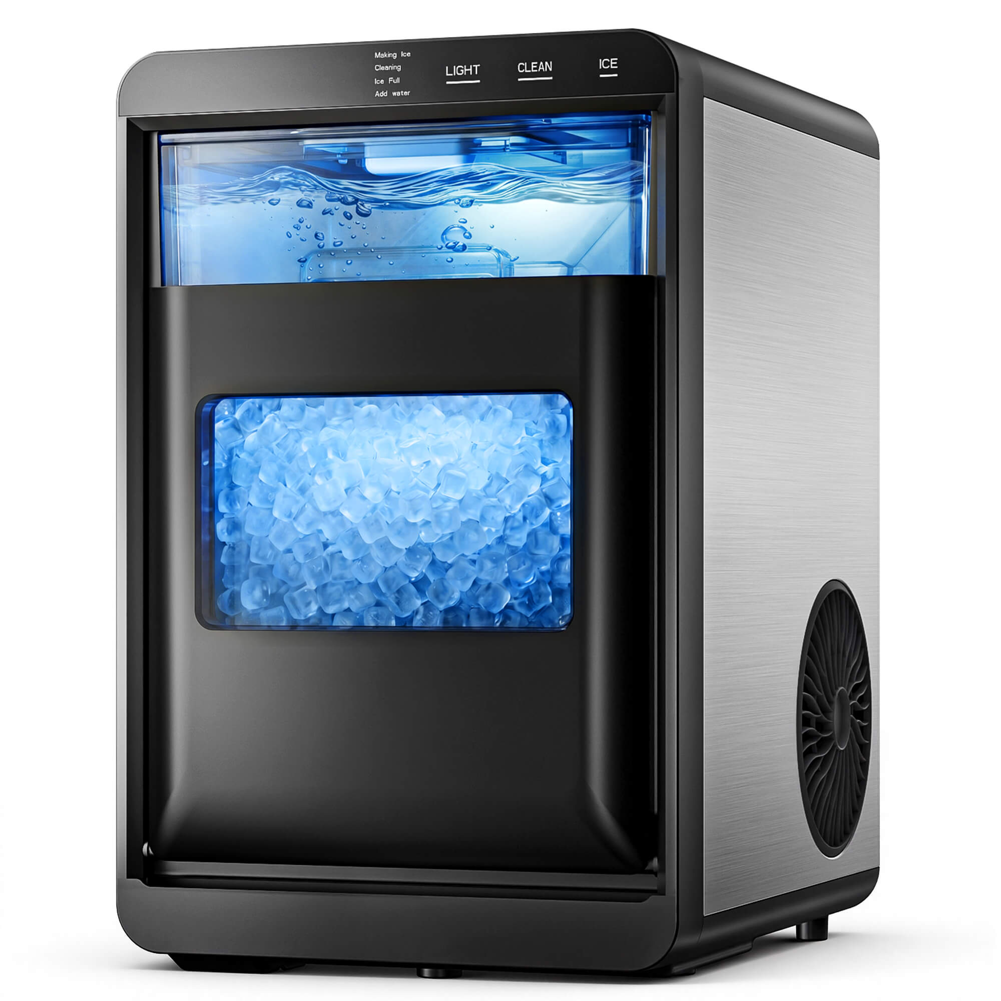 Simzlife Nugget Ice Maker Countertop, 44lbs/24H, Self-Cleaning, Chewable Crunchable Ice machine for Home/Kitchen/Party