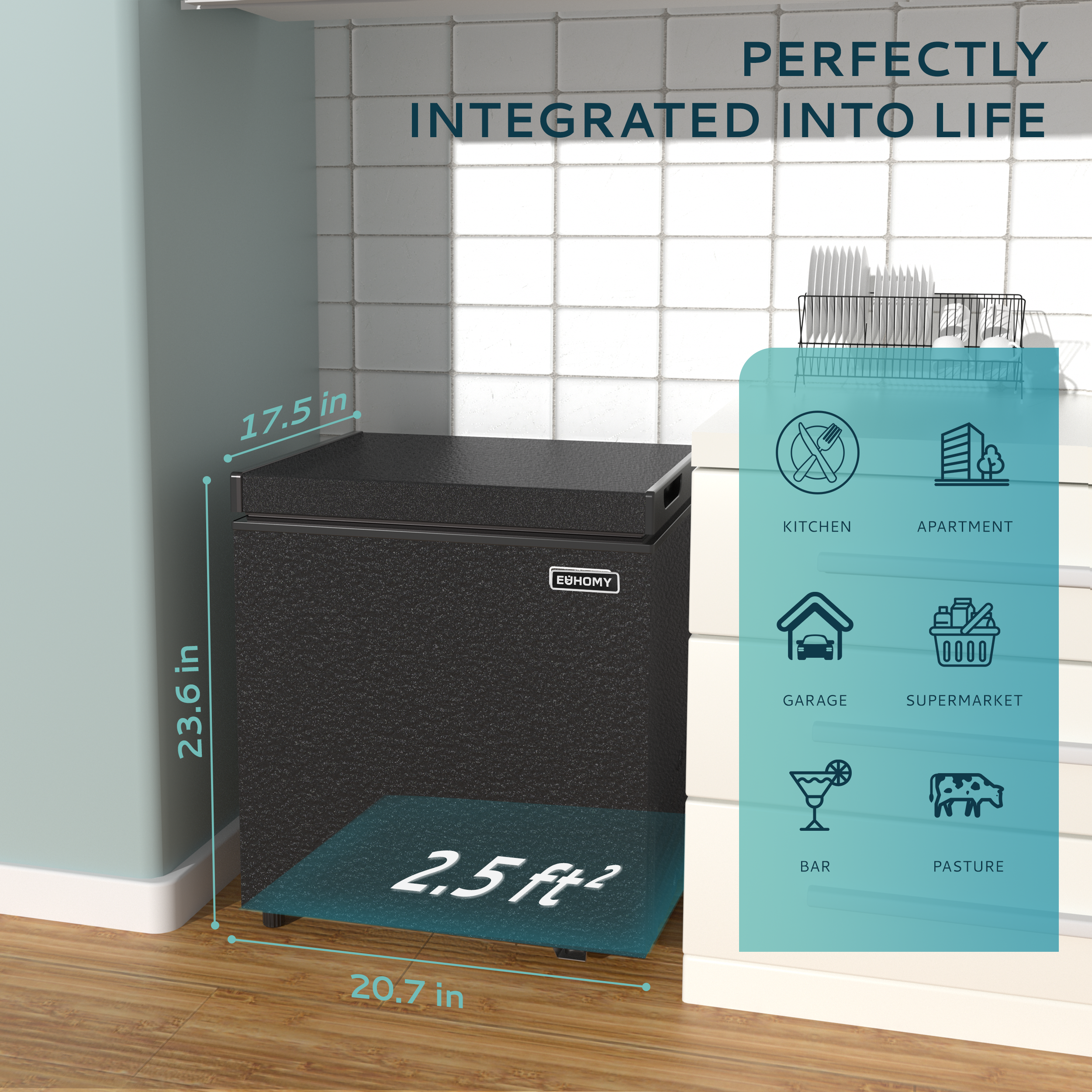 Simzlife 2.8 Cu.Ft Chest Freezer with Removable Basket, Small Deep Freezer Adjustable 7 Thermostat, Quiet Mini Freezer with Top Door, Energy Saving for Apartment/Garage/Basement/Dorm/Home,Black