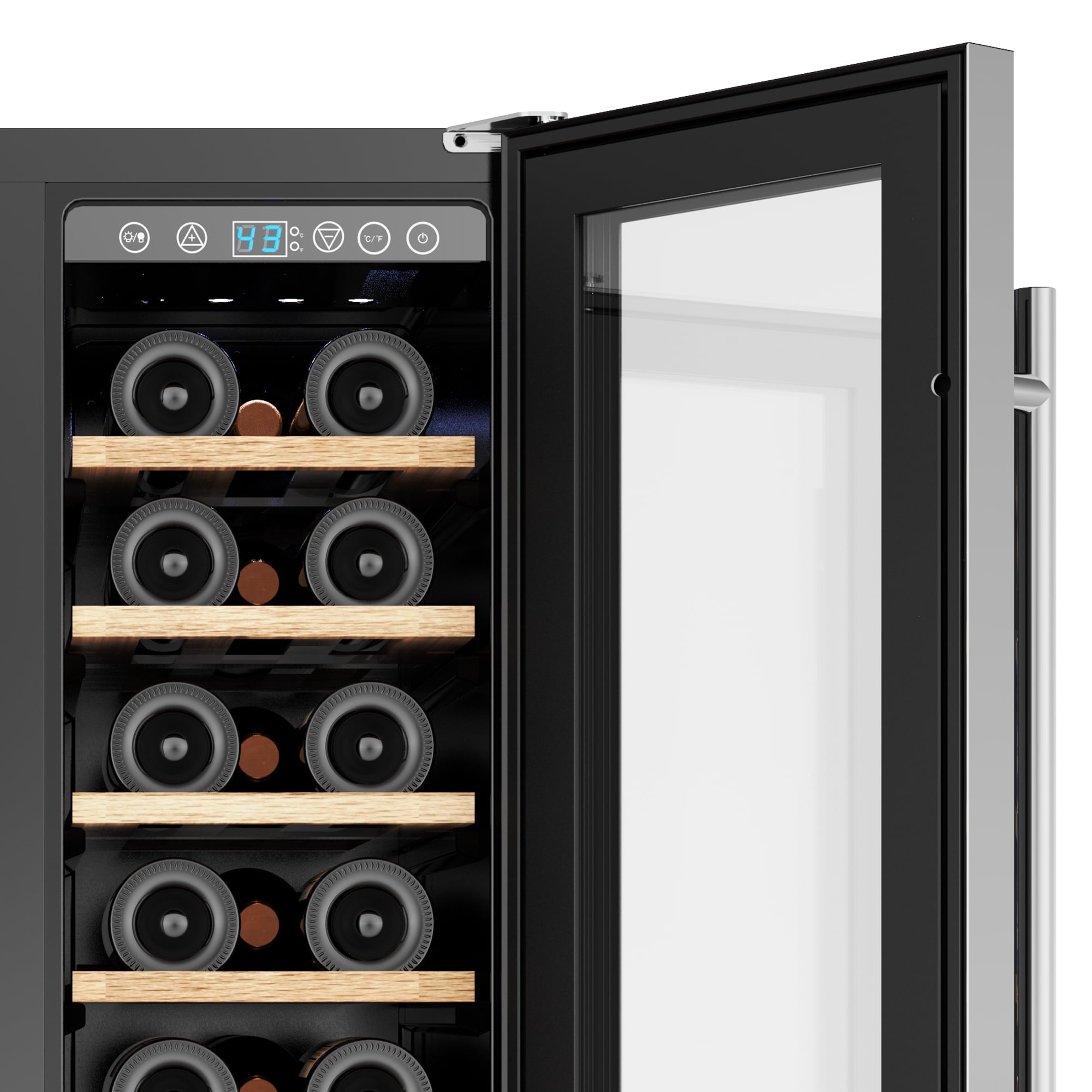 Simzlife 24'' 20 Bottle and 60 Can Wine Fridge & Beverage Refrigerator Dual Zone with Glass Door for Home, 34.3 in H