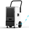 Simzlife 160 Pints Commercial Dehumidifier for Basement,Large Dehumidifier for Basement With Drain Hose,Timer and 4 Wheels,Industrial Dehumidifier for Flood Repairs,Drying Basement,Warehouse and Factory
