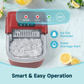 Simzlife Countertop Ice Maker Machine with Handle, 26lbs Per Day, 9 Ice Cubes Ready in 6 Mins, Auto-Cleaning Portable Ice Maker with Basket and Scoop, for Home/Kitchen/Camping/RV