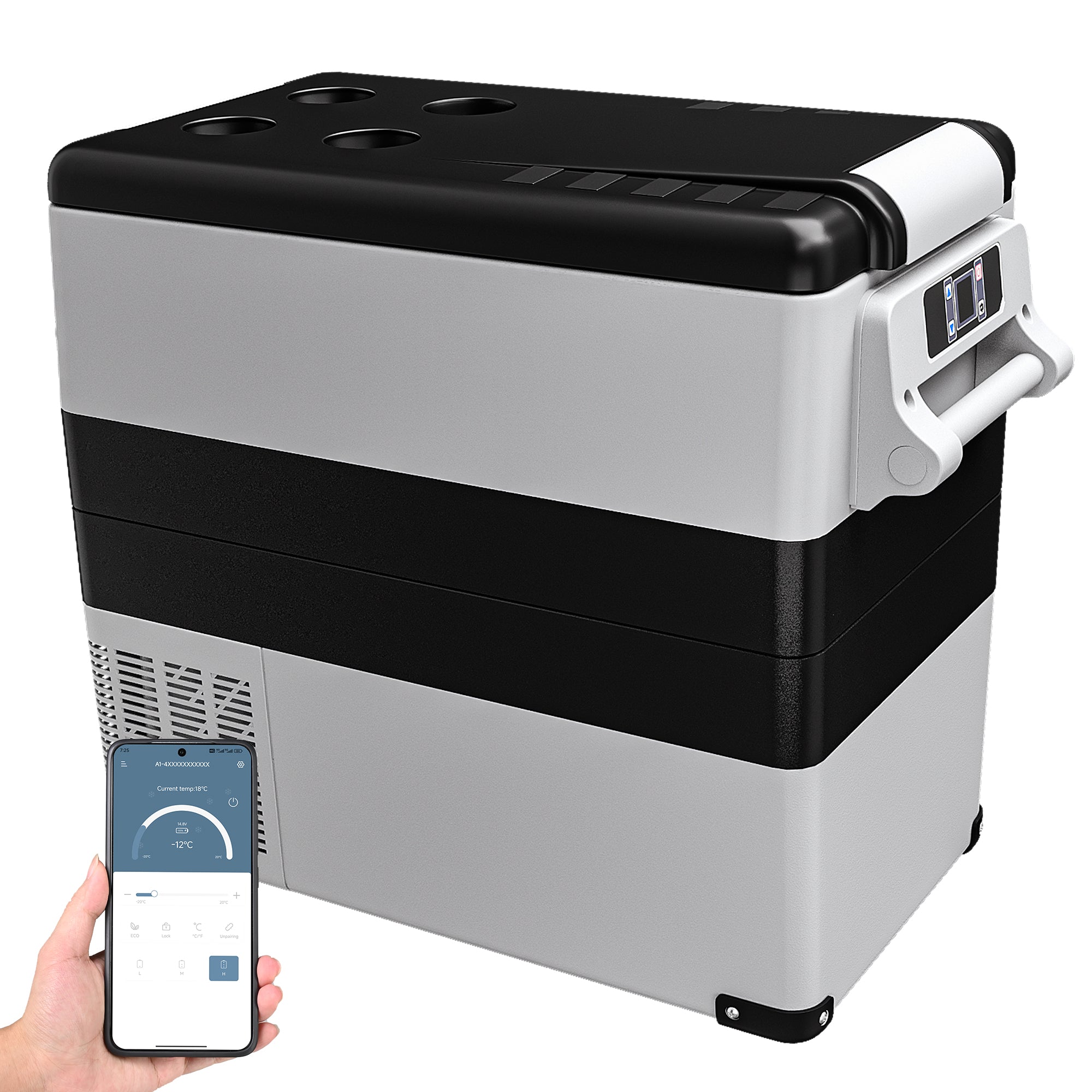 SIMZLIFE 12V Electric Car Refrigerator, 59QT RV Freezer Fridge, DC & AC - Home, Travel, Camping, Outdoor - Gray, 36.8 lb