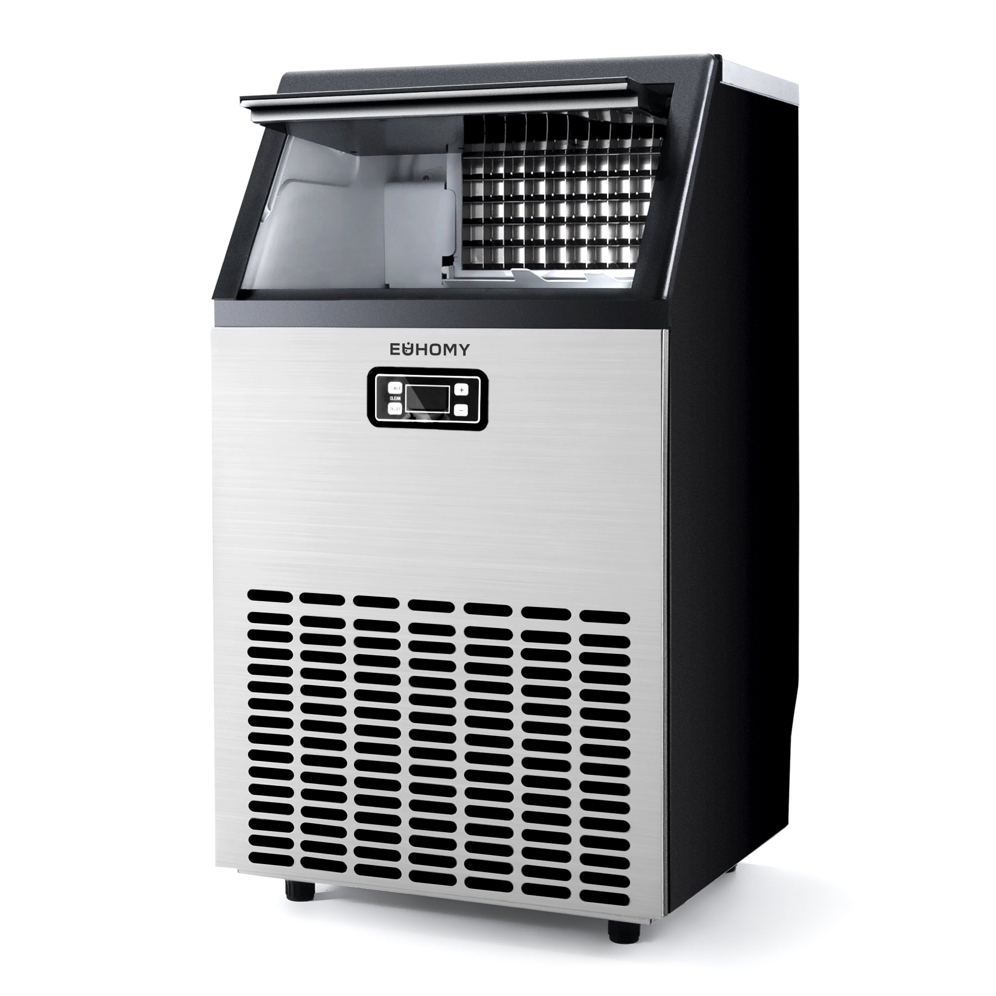 Simzlife Commercial Ice Maker Machine, 150lbs/24H Stainless Steel Under Counter ice Machine with 33lbs Ice Storage Capacity, Freestanding Ice Maker