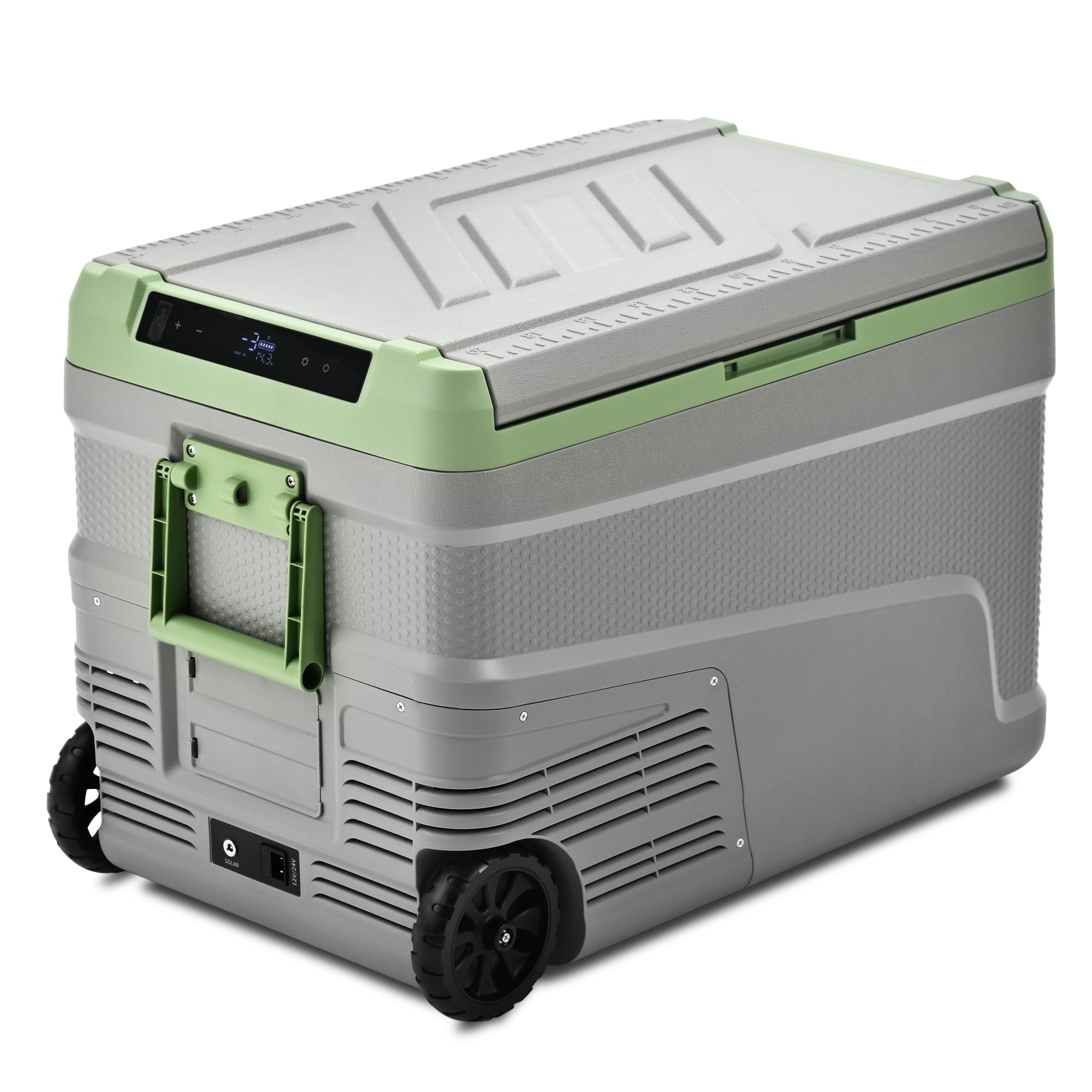 Simzlife 12 Volt Refrigerator, 48QT Electric Cooler Usable Battery, Car Refrigerator 0℉~68℉, 12V Fridge 12/24V DC 110-240V AC, Portable Freezer with Wheels for Camping, Travel, Truck, Outdoor