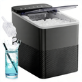 Simzlife Countertop Ice Maker, 9 Bullet Ice in 6 Minutes, 26 lbs/Day, Self-Cleaning, Dual Ice Sizes Includes Ice Scoop & Basket, for Home, Office & Parties
