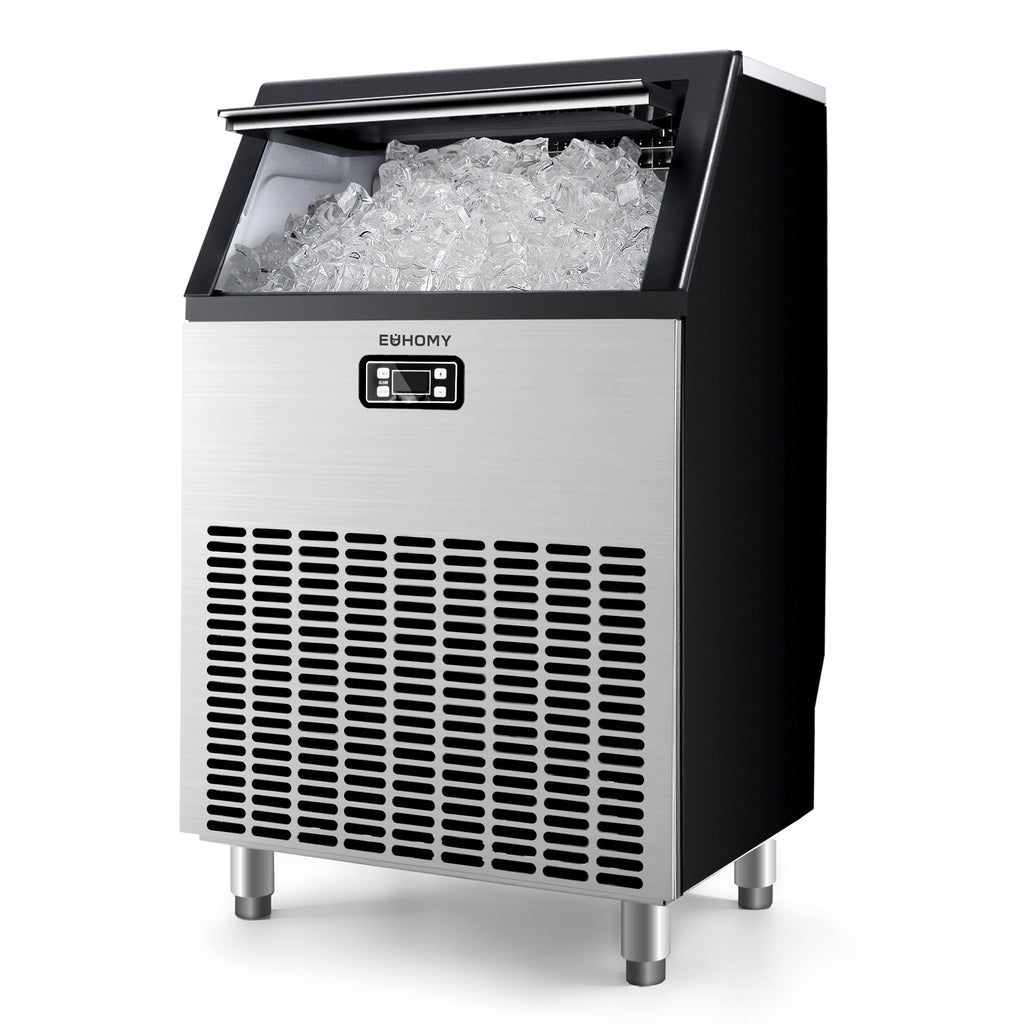 Simzlife Commercial Ice Maker Machine, 200lbs Daily Output, Under Counter ice Machine with 65lbs Ice Storage Capacity, Perfect for Home/Bar/Restaurant/Outdoor Activities(Stainless Steel)