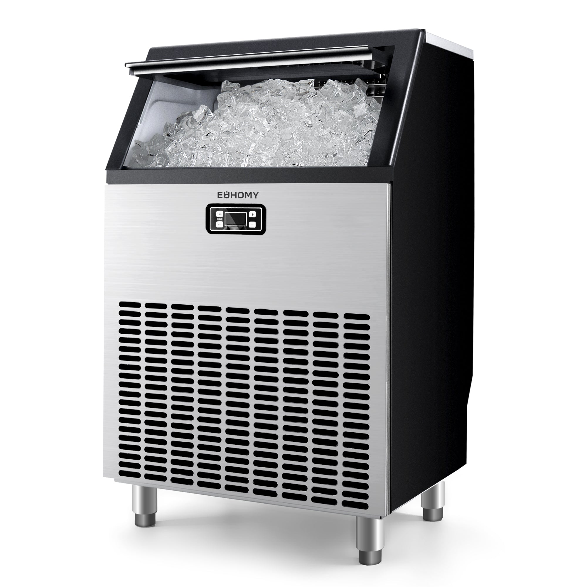 Simzlife Commercial Ice Maker Machine, 200lbs Daily Output, Under Counter ice Machine with 65lbs Ice Storage Capacity, Perfect for Home/Bar/Restaurant/Outdoor Activities(Stainless Steel)