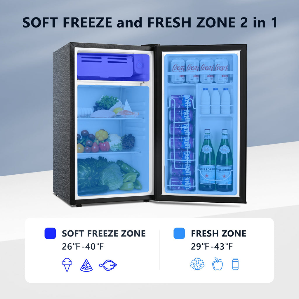 Simzlife 3.2 Cu.ft Mini Fridge with Freezer, Compact Design with Single Door , 19.3 in D, 31.9 in H
