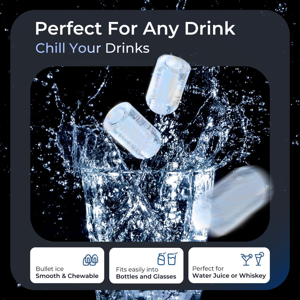 Simzlife Ice Maker Countertop, 9 Cubes Ready in 6 Mins, 26lbs in 24Hrs, Self-Cleaning Ice Machine with Ice Scoop and Basket, 2 Sizes of Bullet Ice for Home Kitchen Office Bar Party