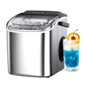 Simzlife 26 lbs/24H Countertop Ice Maker Machine, 9 Bullet-Shaped Ice in 6 Min, Auto-Cleaning, White