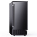 SIMZLIFE Built-in Ice Maker 80Lbs/24H, Under Counter or Freestanding, Self-Cleaning, Kitchen & Bar, Black