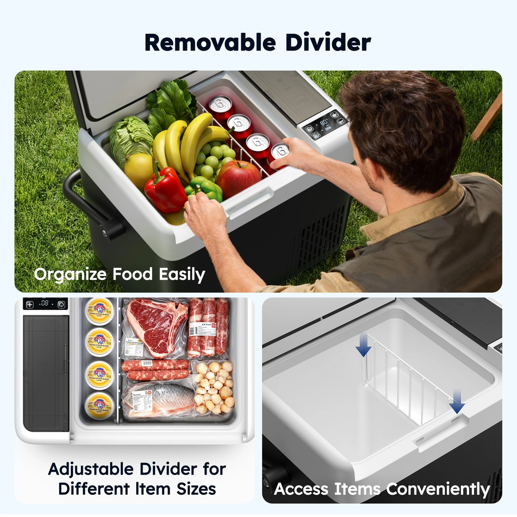 Simzlife 12V Portable Car Refrigerator - 19QT(18L), -4℉~68℉, 12/24V DC & 110-240V AC, Mini Fridge for RV