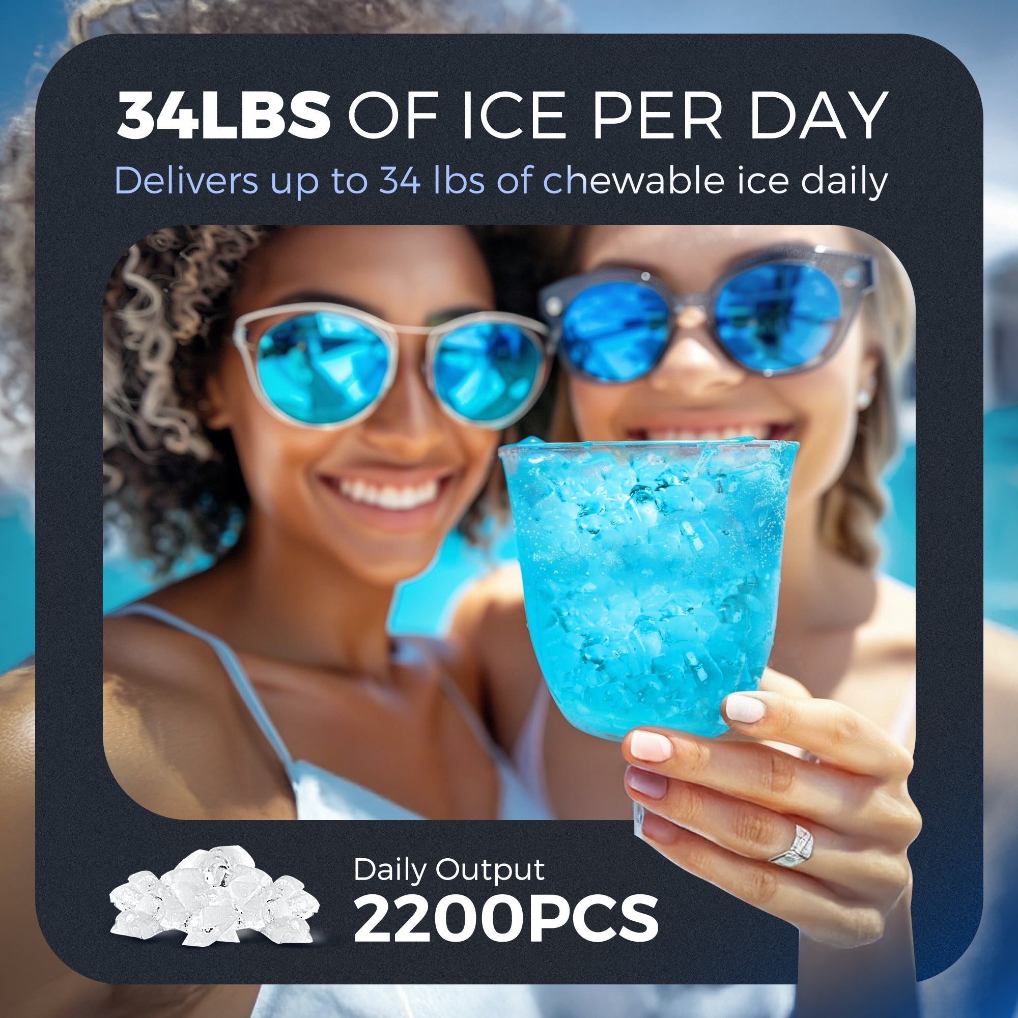 Simzlife 35lbs/24H Nugget Ice Maker Countertop,Portable Ice Maker Machine with Auto-Cleaning, Silver