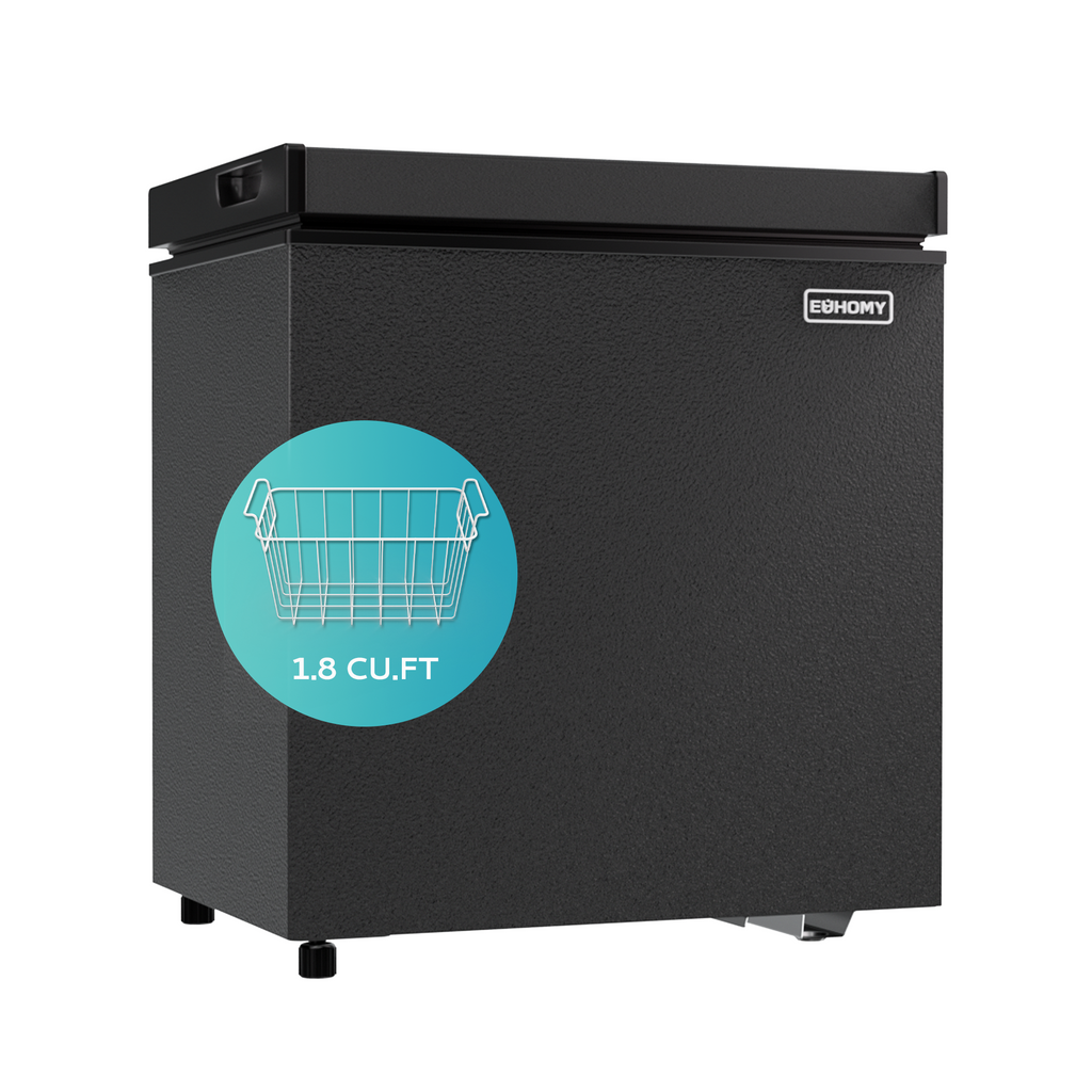 Simzlife 2.8 Cu.Ft Chest Freezer with Removable Basket, Small Deep Freezer Adjustable 7 Thermostat, Quiet Mini Freezer with Top Door, Energy Saving for Apartment/Garage/Basement/Dorm/Home,Black
