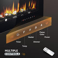 Simzlife 50 Inch Electric Fireplace Wall Recessed and Wall Mounted with Adjustable Flame Color, Fireplace Heater with Remote Control, Linear Fireplace with Timer, Touch Screen, Log & Crystal, 750/1500W