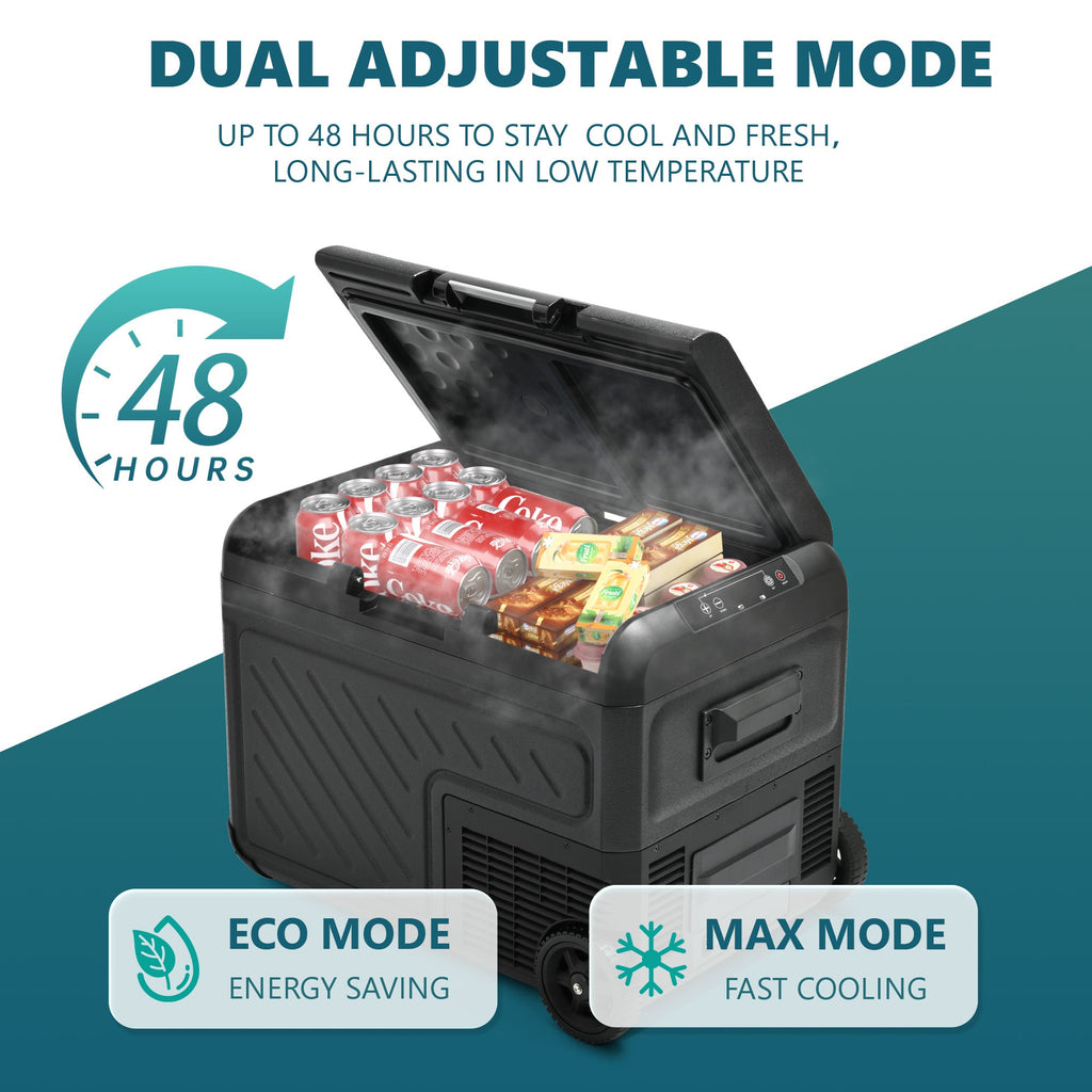 Simzlife 12 Volt Refrigerator, 39QT Dual Zone Car Refrigerator, Electric Cooler 12/24V DC & 120-240V AC, Car Fridge -4℉~68℉, Portable Freezer with Wheels for Camping, Truck, Travel