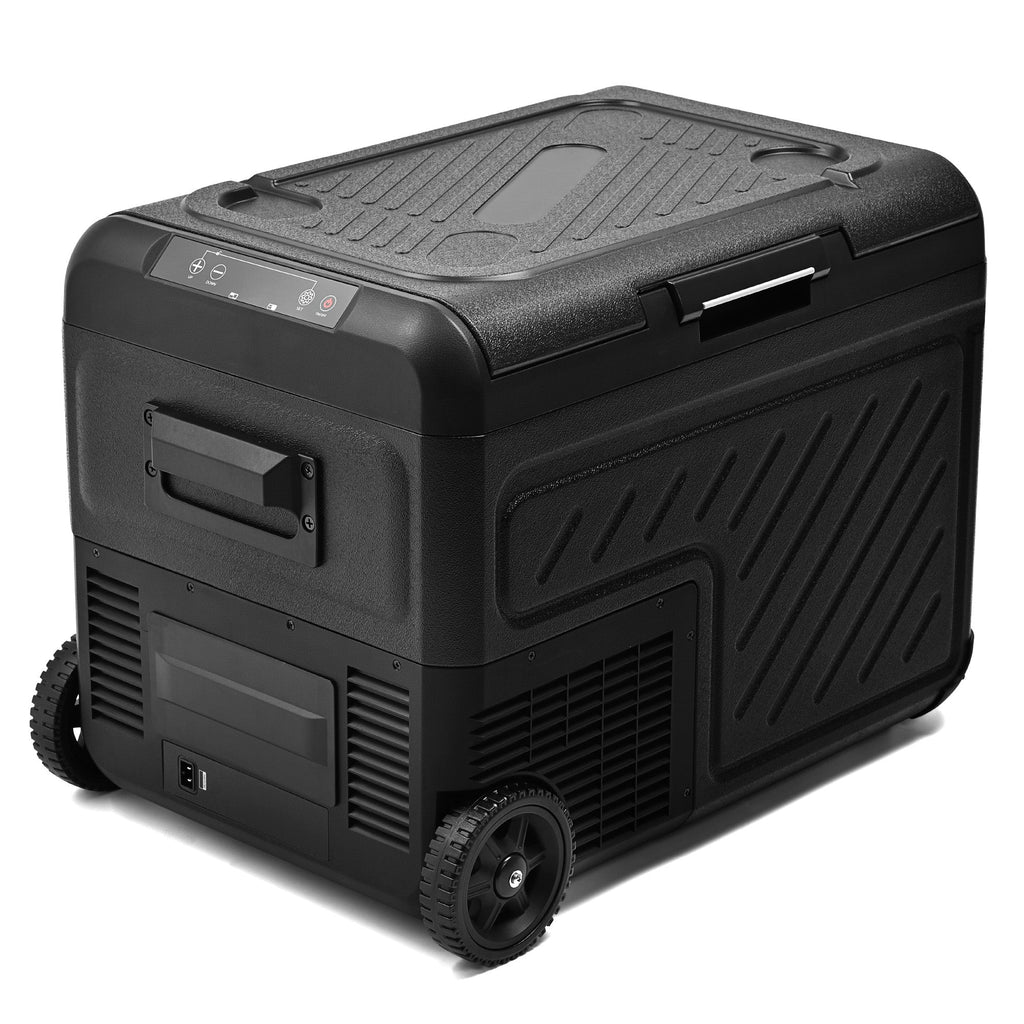Simzlife 12 Volt Refrigerator, 39QT Dual Zone Car Refrigerator, Electric Cooler 12/24V DC & 120-240V AC, Car Fridge -4℉~68℉, Portable Freezer with Wheels for Camping, Truck, Travel