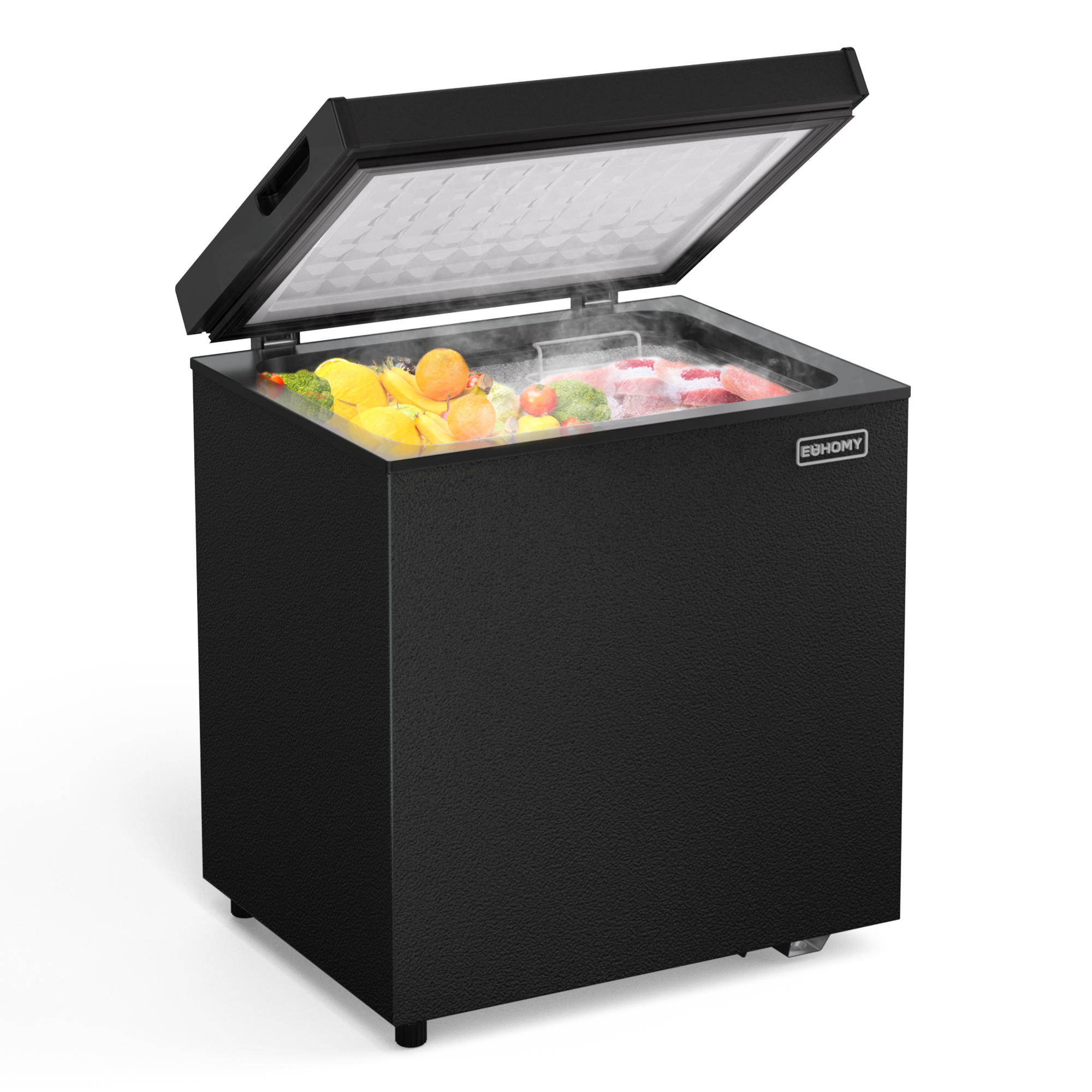 Simzlife 2.8 Cu.Ft Chest Freezer with Removable Basket, Small Deep Freezer Adjustable 7 Thermostat, Quiet Mini Freezer with Top Door, Energy Saving for Apartment/Garage/Basement/Dorm/Home,Black