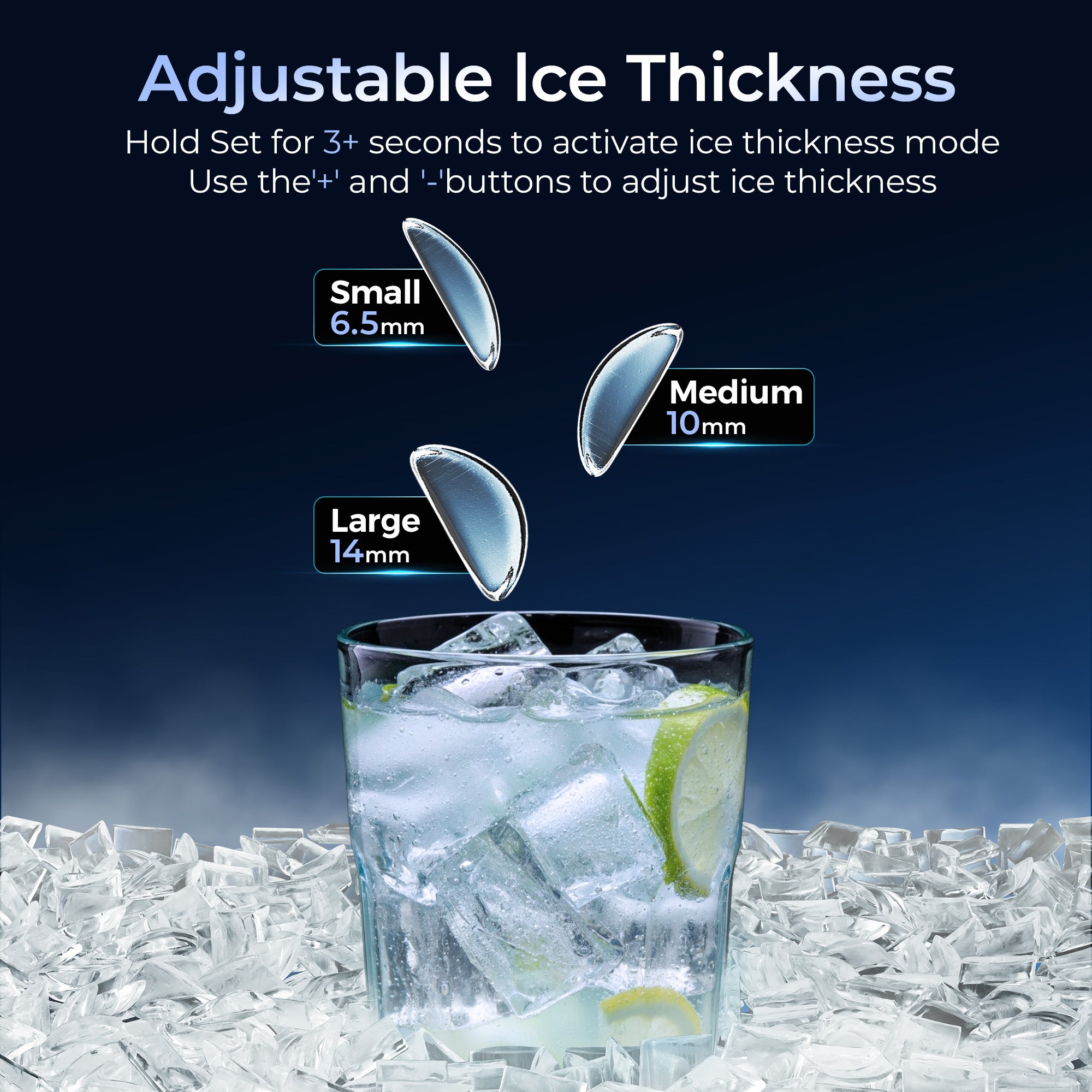 Simzlife Crescent Ice Makers Countertop, 35Lbs/24H, 16Pcs in 12Mins, Auto Deep Cleaning, Timer, Portable Crescent Ice Maker Countertop with Crystal-Clear Ice Cubes for Home/Office/Party