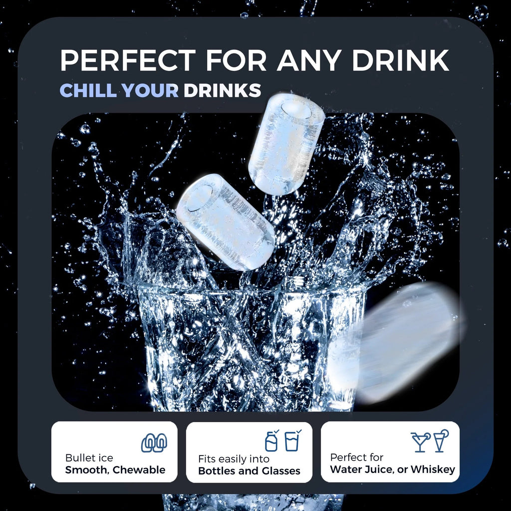 Simzlife 26 lbs/24H Countertop Ice Maker Machine, 9 Bullet-Shaped Ice in 6 Min, Auto-Cleaning