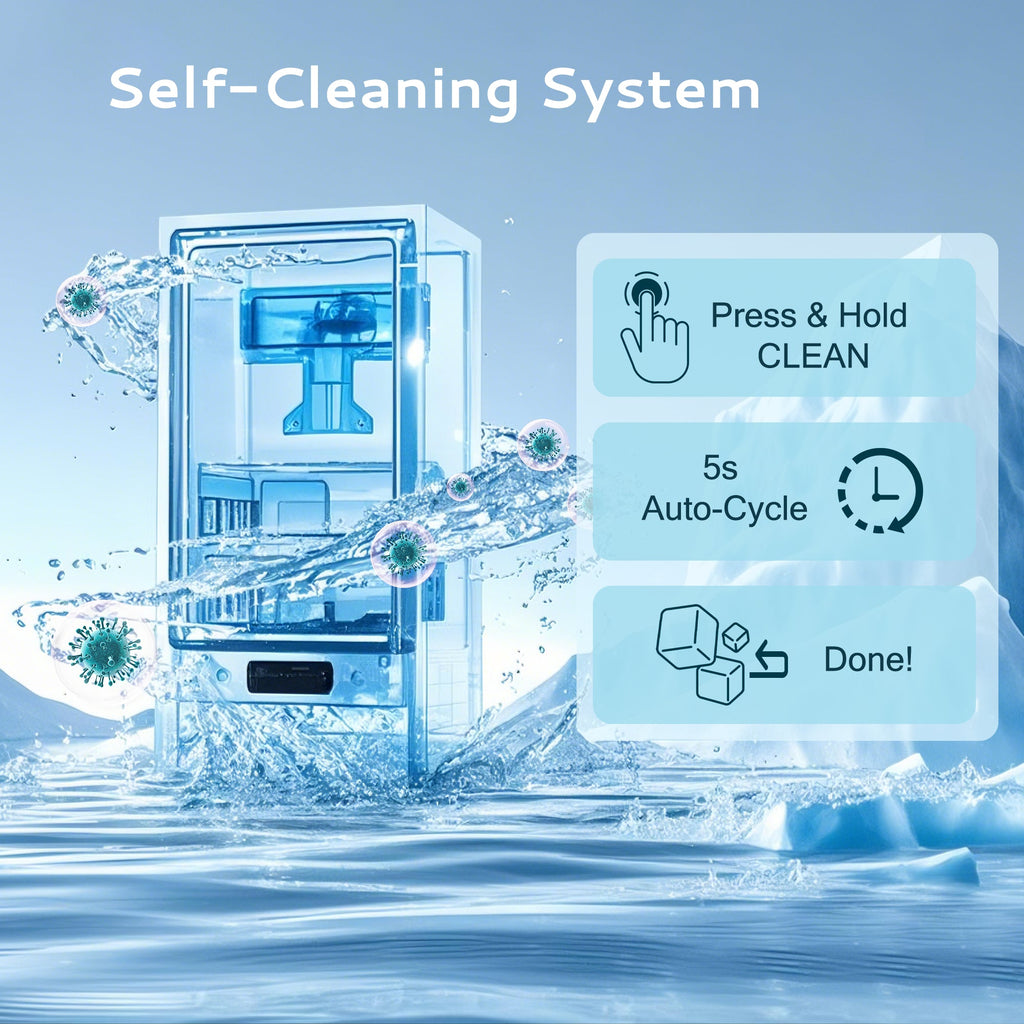 SIMZLIFE Nugget Ice Maker 66Lbs/24H, Built-in/Freestanding, Self-Cleaning, Home Bar, Silver