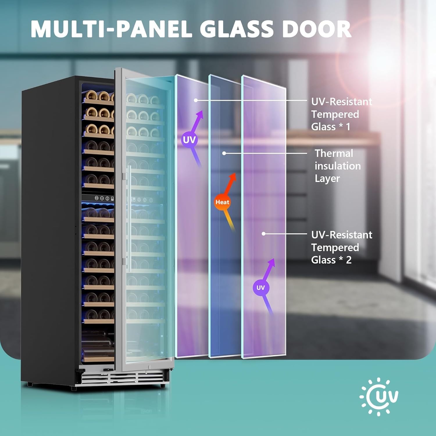 Simzlife 24 Inch Wine Fridge Dual Zone, 154 Bottle Wine Cooler Refrigerator with Glass Door, Powerful Compressor Cooling, Wine Cellar with Temperature Memory, Low Noise, Built-in
