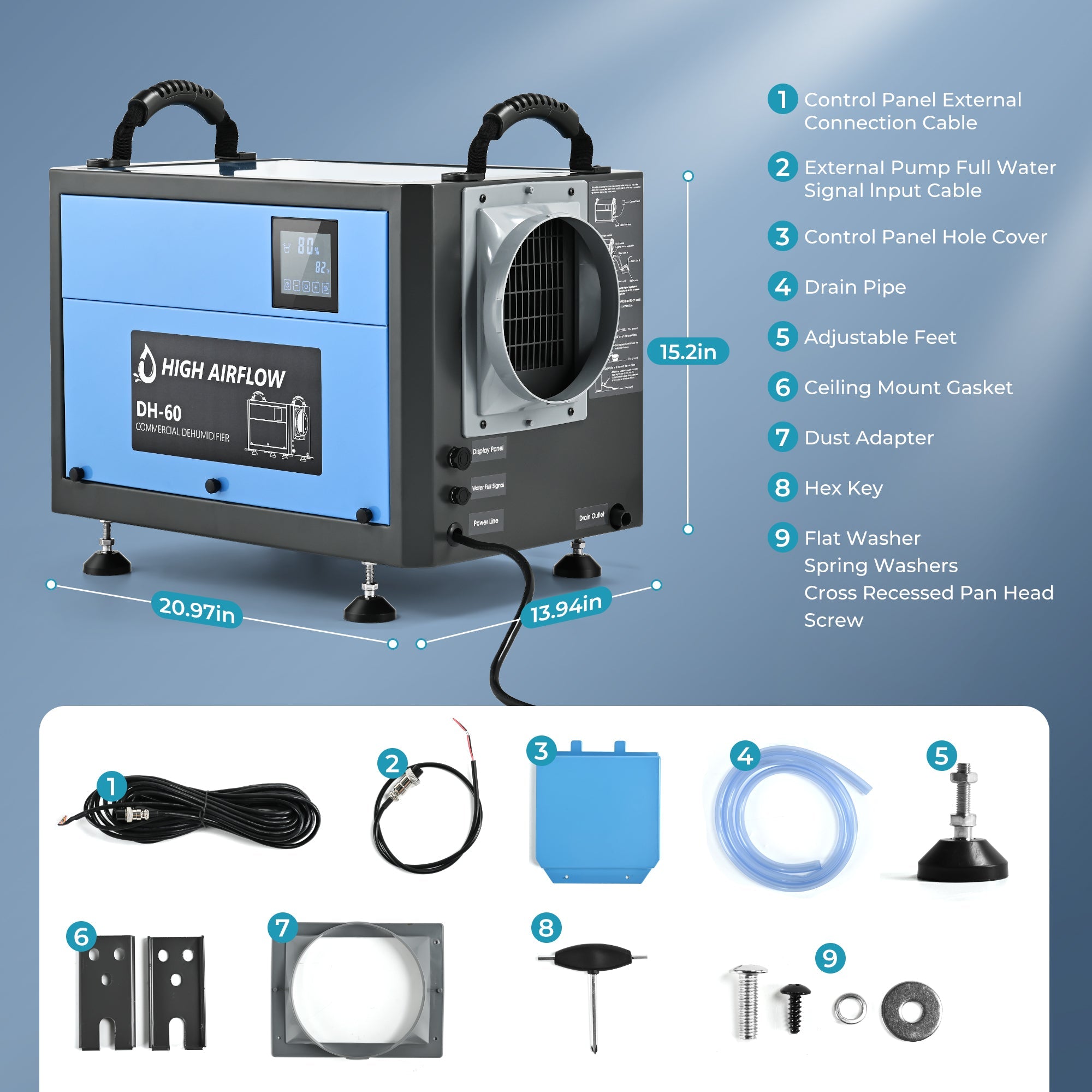 Simzlife 130 Pints Crawl Space Dehumidifier with Drain Hose, up to 5500 sq.ft, Timer on/off, Automatic Dehumidifier