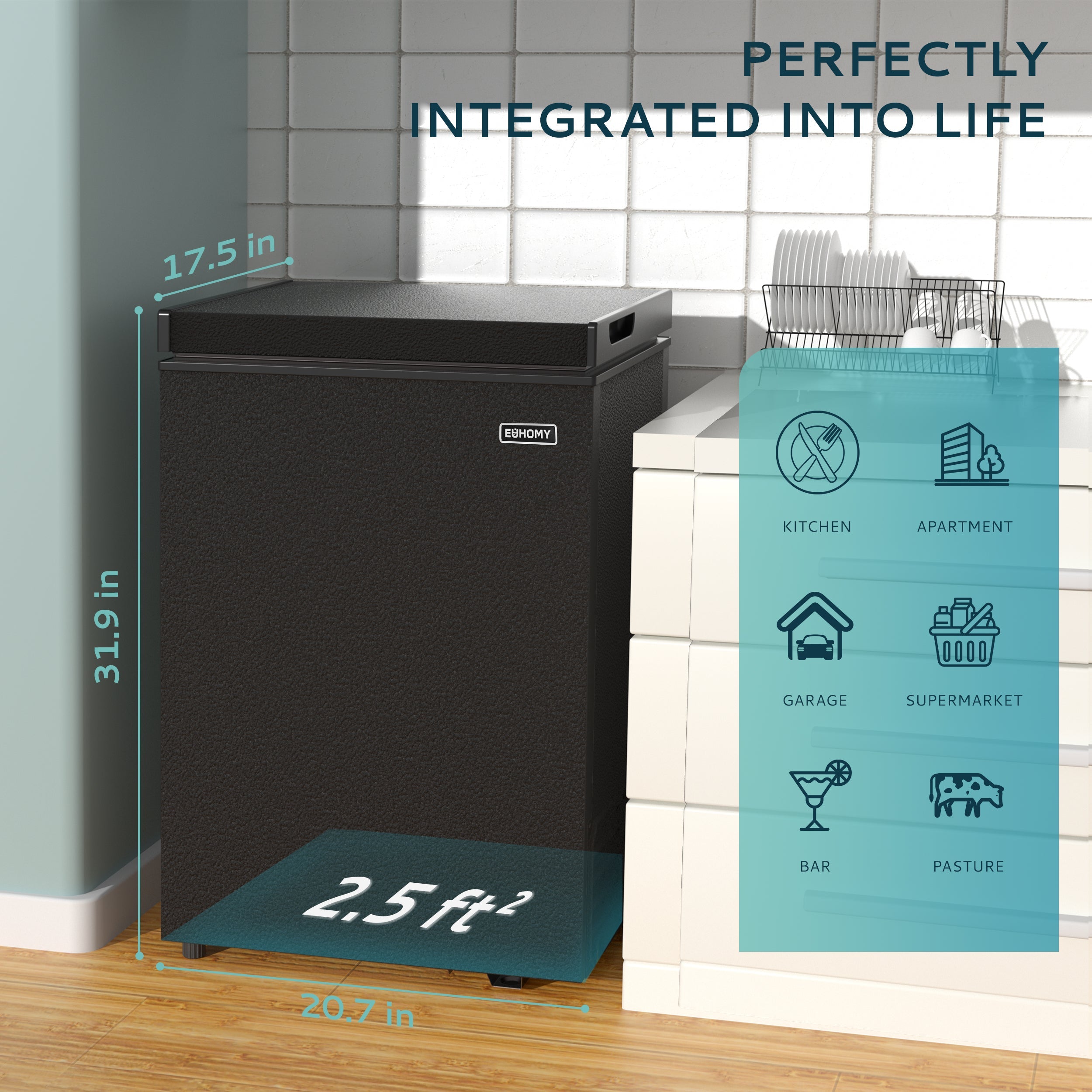 Simzlife 2.8 Cu.Ft Chest Freezer with Removable Basket, Small Deep Freezer Adjustable 7 Thermostat, Quiet Mini Freezer with Top Door, Energy Saving for Apartment/Garage/Basement/Dorm/Home,Black