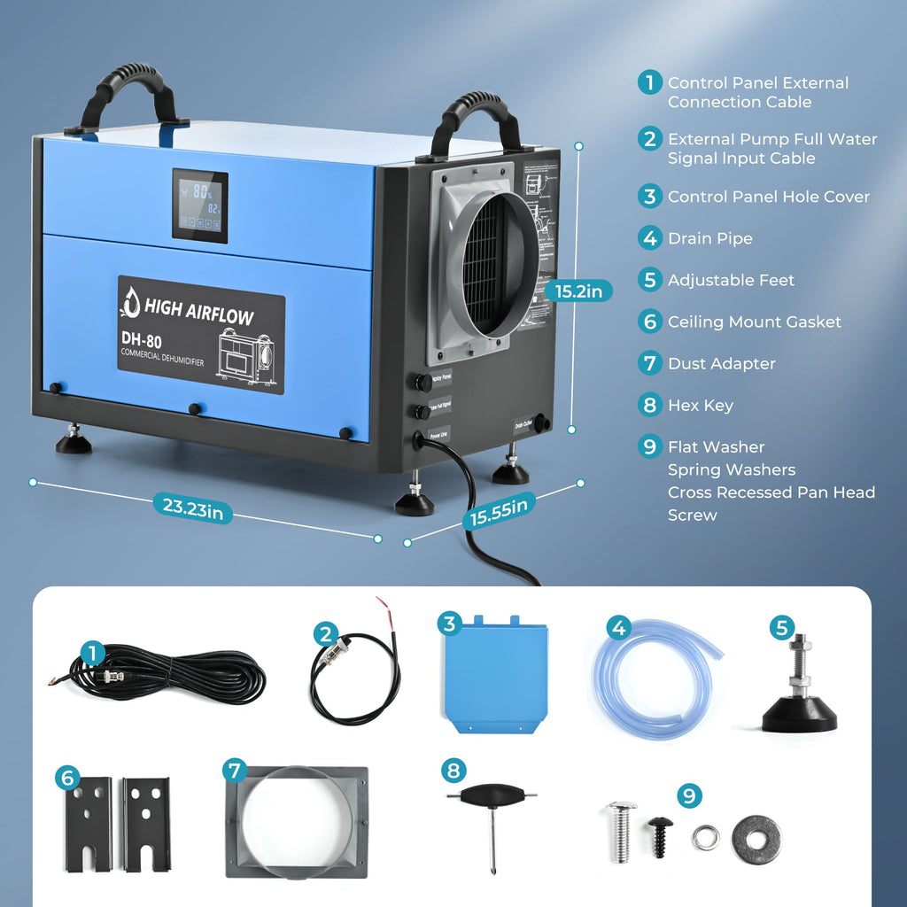 Simzlife 160 Pints Crawl Space Dehumidifier with Drain Hose, up to 7000 sq.ft, Timer on/off, Automatic Dehumidifier