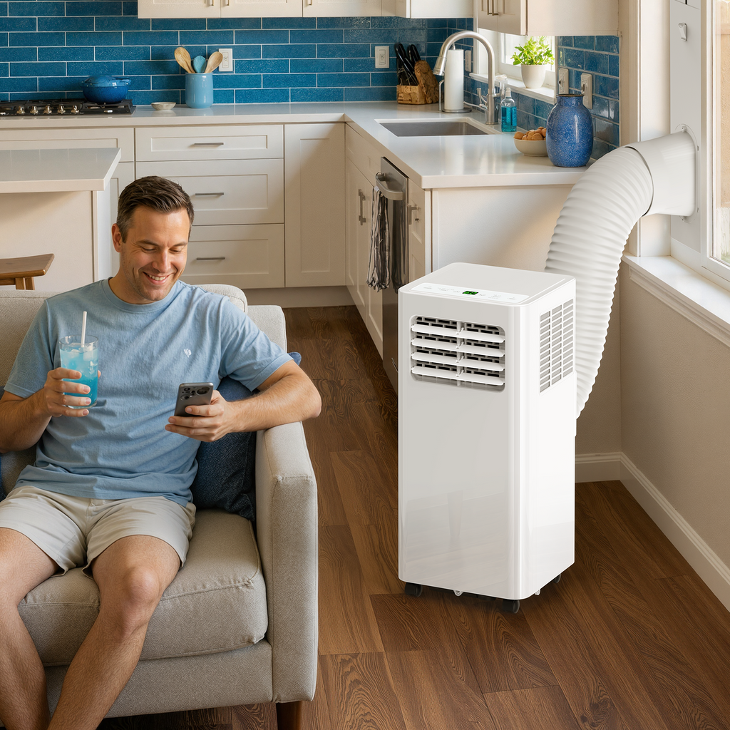SIMZLIFE 12000 BTU Portable Air Conditioner with WIFI and Remote Control,Small AC Unit