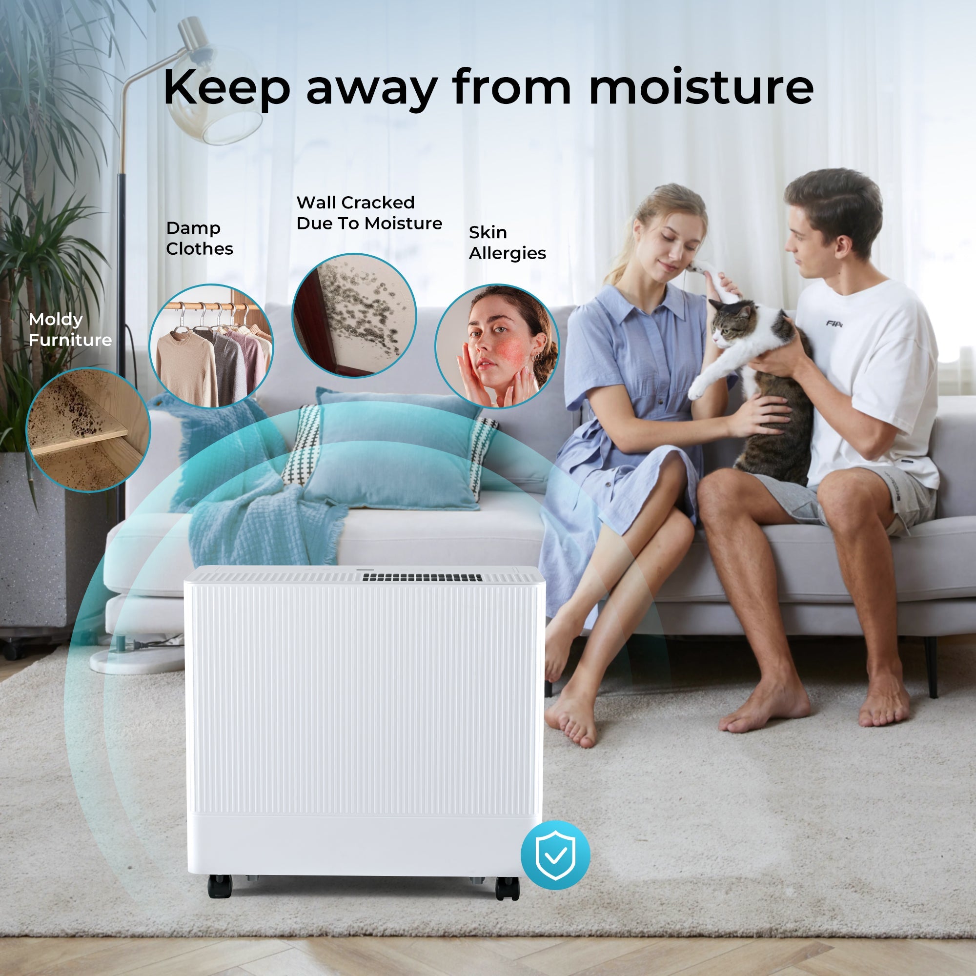 Simzlife 4500 Sq.Ft Energy Star Dehumidifier for Basement with Drain Hose,50 Pint to 110 Pint Large Dehumidifier with 1.59 Gallon Water Tank and Auto Shut-off and 4 Operation Modes for Home