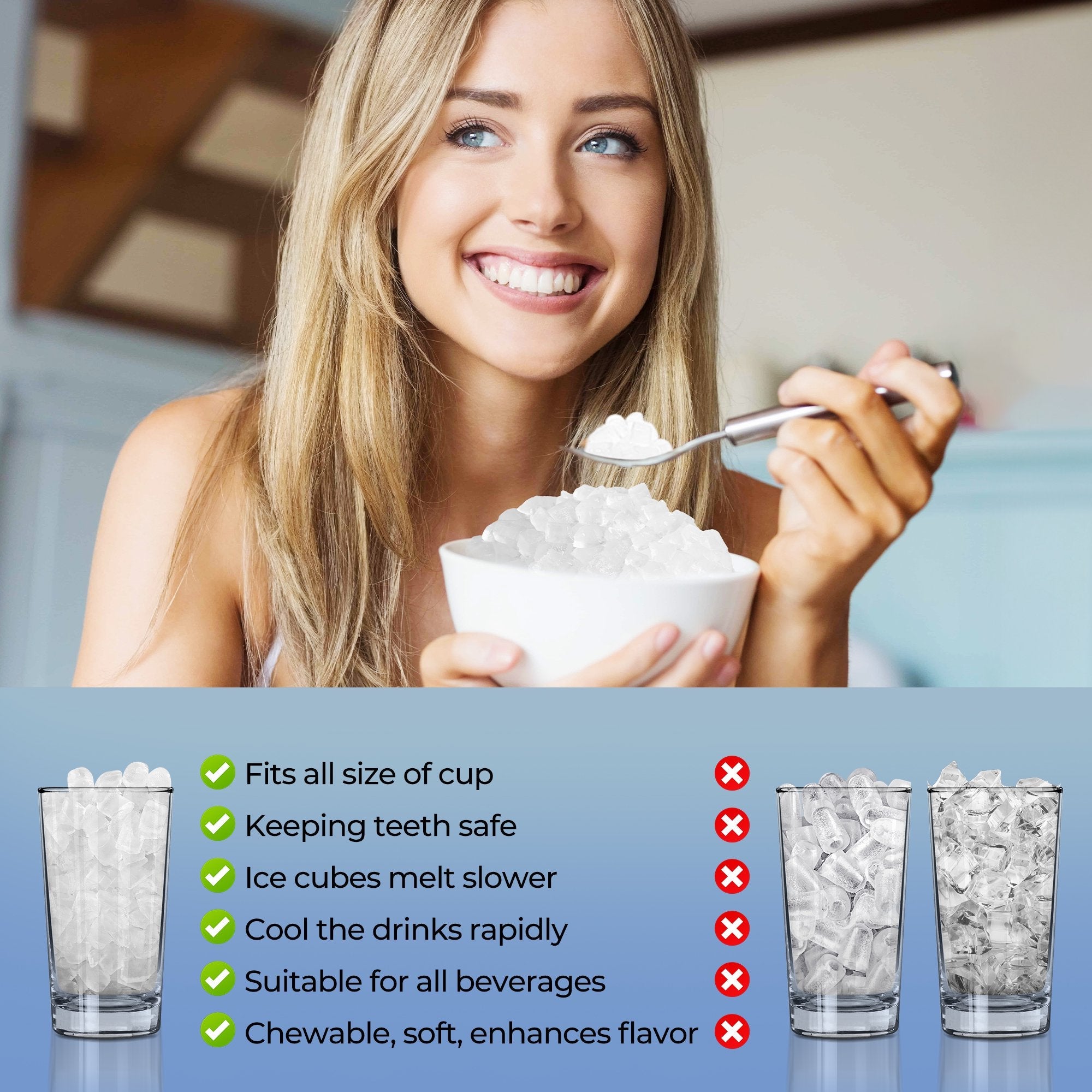 Simzlife Nugget Ice Maker Countertop with Soft Chewable Ice, 34lbs/24H, Ready in 6 Mins, Self-Cleaning, Pebble Portable Ice Machine for Home,Kitchen,Office, Silver