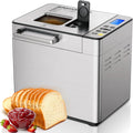 Simzlife 25-in-1 Bread Maker, 2LB Dough & Bread Maker Machine with Auto Fruit and Nut Dispenser,Stainless Steel