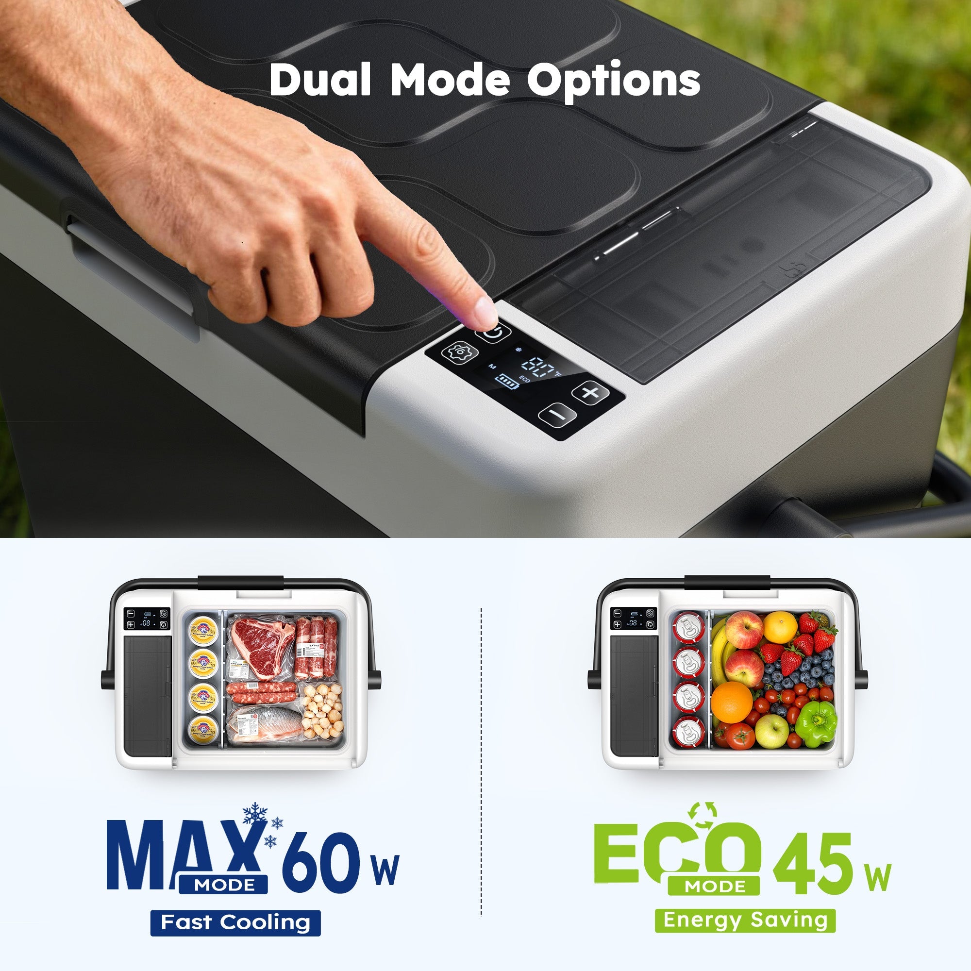 Simzlife 12V Portable Car Refrigerator - 19QT(18L), -4℉~68℉, 12/24V DC & 110-240V AC, Mini Fridge for RV/Camping/Travel/Truck/Home, Black