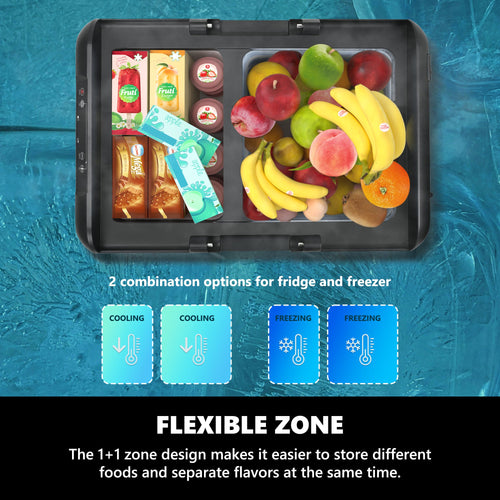 Simzlife 12 Volt Refrigerator, 26 QT(25 L) Portable Freezer, Electric Cooler -4℉~68℉, 12V Car Fridge Reversible Door, Portable Freezer 12/24V DC & 120-240V AC for Camping, Truck, Travel