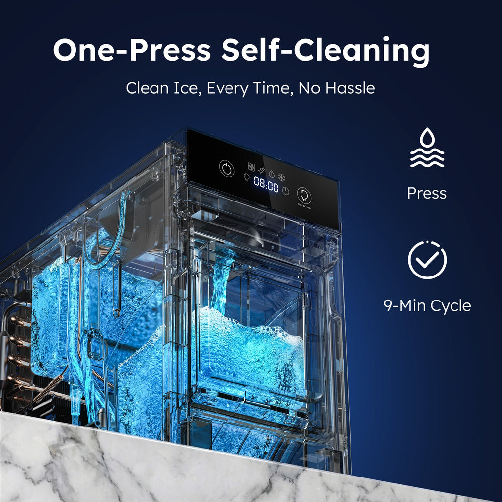 SIMZLIFE Ice Ball Maker Countertop, 2.4" Large Sphere Ice, 48 Balls/24H, Self-Cleaning for Whisky & Home Bar, Black