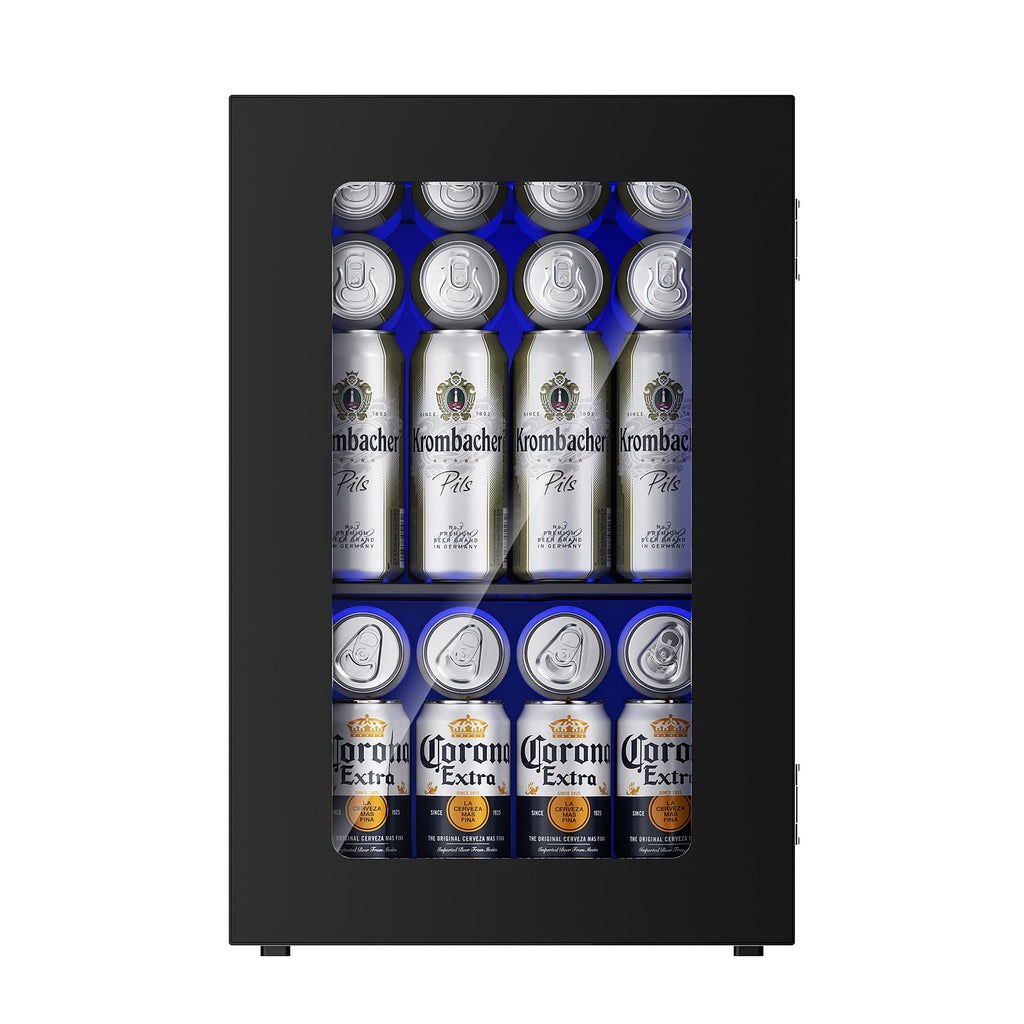 Simzlife Mini Beverage Refrigerator Cooler with Glass Door, 24-Can Mini Fridge for Home,Black