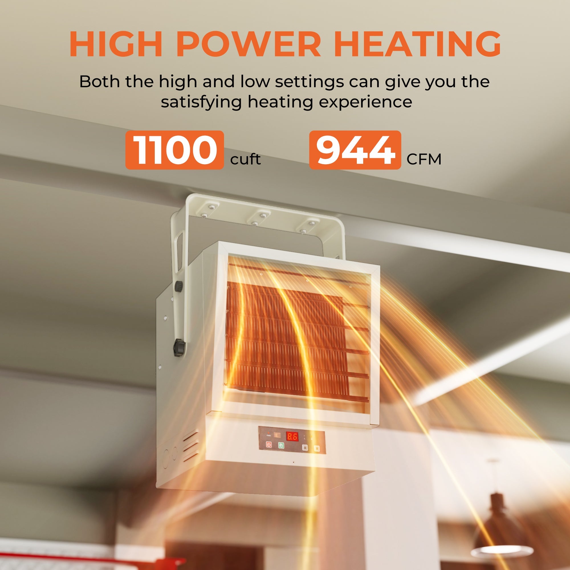 Simzlife Hard-Wired Electric Garage Heater, 240v Ceiling Heater With Remote Control, 10000 Watt Heater With 9 Hour Timer, Overheat Protection ETL Compliant Wall Heater For Garage, Workshop, Warehouse