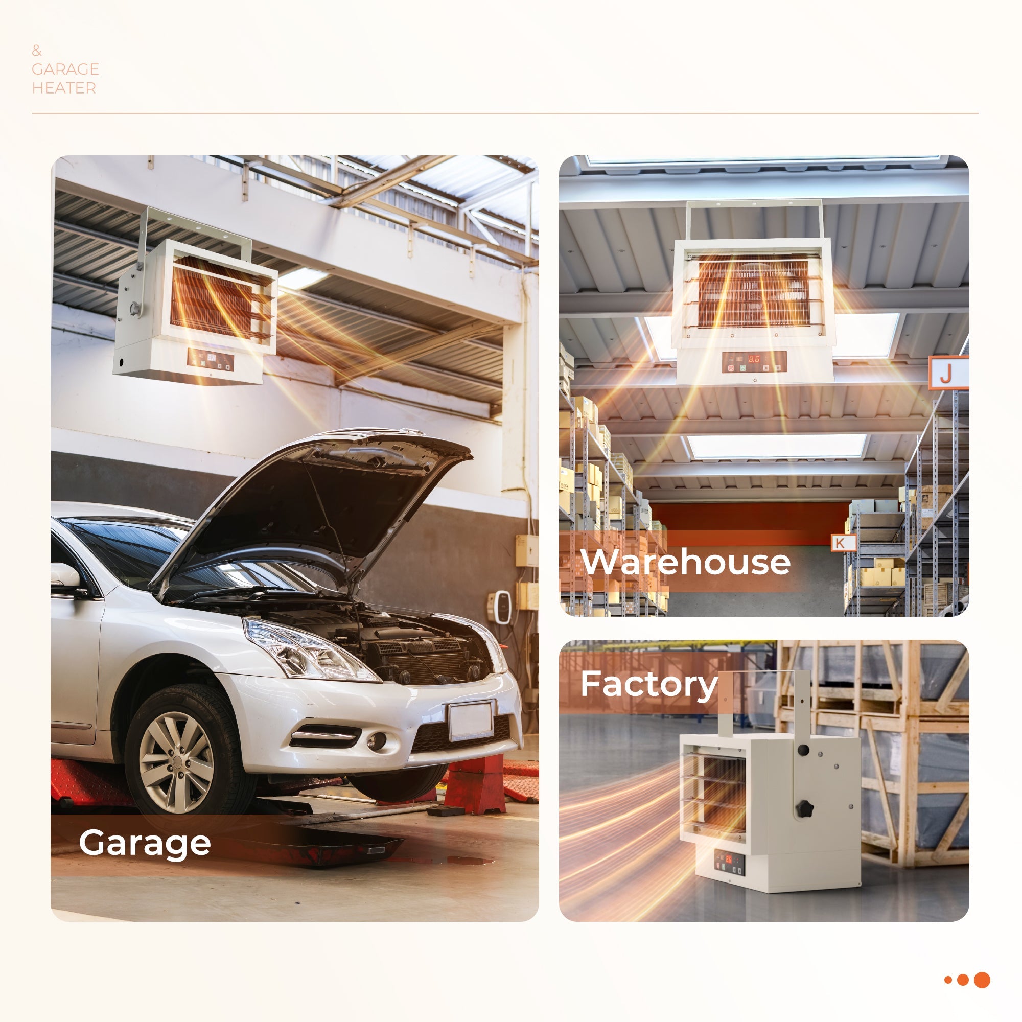 Simzlife Hard-Wired Electric Garage Heater, 240v Ceiling Heater With Remote Control, 5000 Watt Heater With 9 Hour Timer, Overheat Protection ETL Compliant Wall Heater For Garage, Workshop, Warehouse