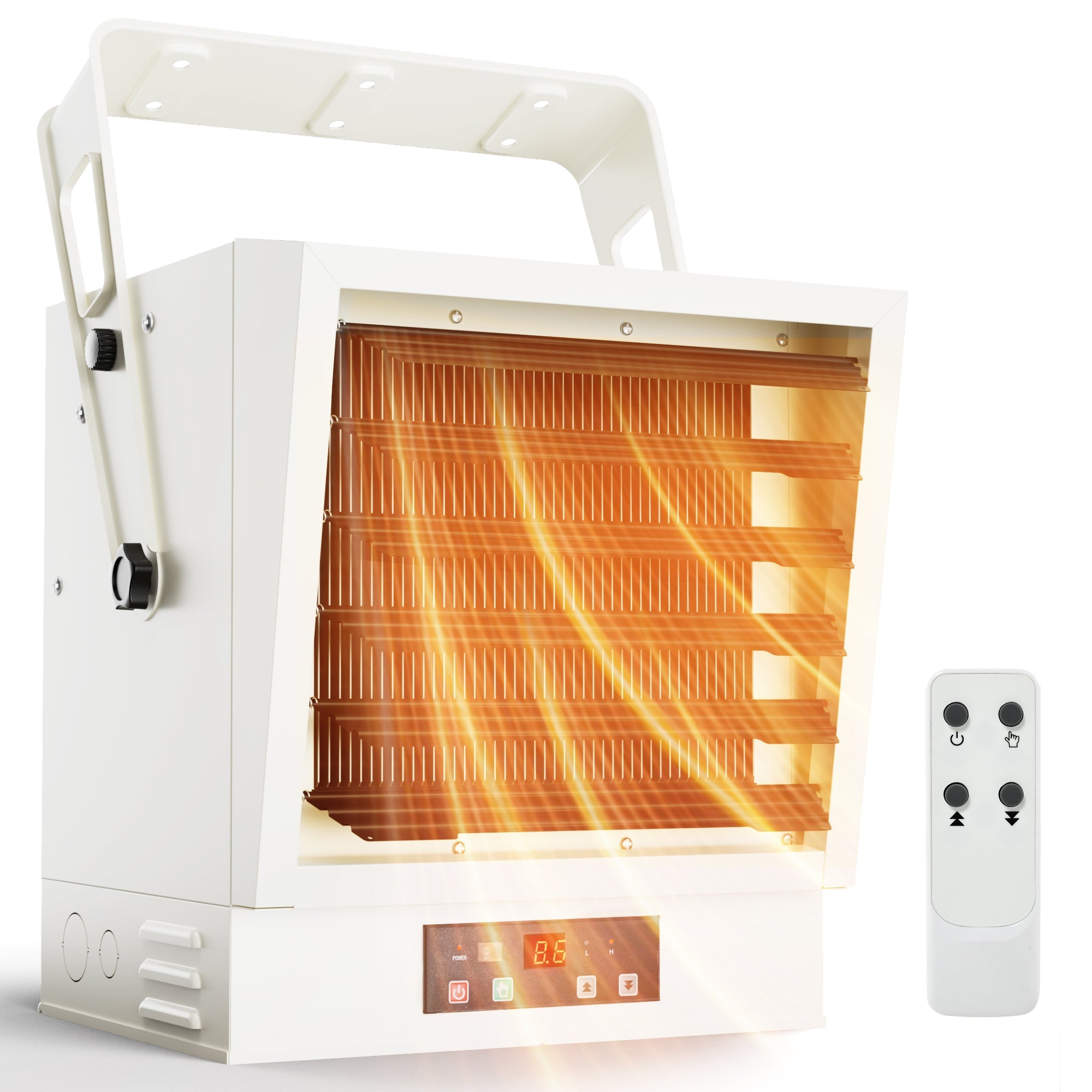 Simzlife Hard-Wired Electric Garage Heater, 240v Ceiling Heater With Remote Control, 10000 Watt Heater With 9 Hour Timer, Overheat Protection ETL Compliant Wall Heater For Garage, Workshop, Warehouse