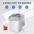 Simzlife Countertop Ice Maker Machine with Handle, 26lbs Per Day, 9 Ice Cubes Ready in 6 Mins, Auto-Cleaning Portable Ice Maker with Basket and Scoop, for Home/Kitchen/Camping/RV
