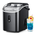 Simzlife 35lbs/24H Nugget Ice Maker Countertop,Portable Ice Maker Machine with Auto-Cleaning, Black