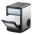Simzlife Nugget Ice Maker Countertop, 44Lbs/24H Pebble Ice Maker Machine, Self-Cleaning Pellet Ice Machine with Ice Scoop&Basket, Sonic Countertop Ice Machine for Home/Kitchen/Office(Black)