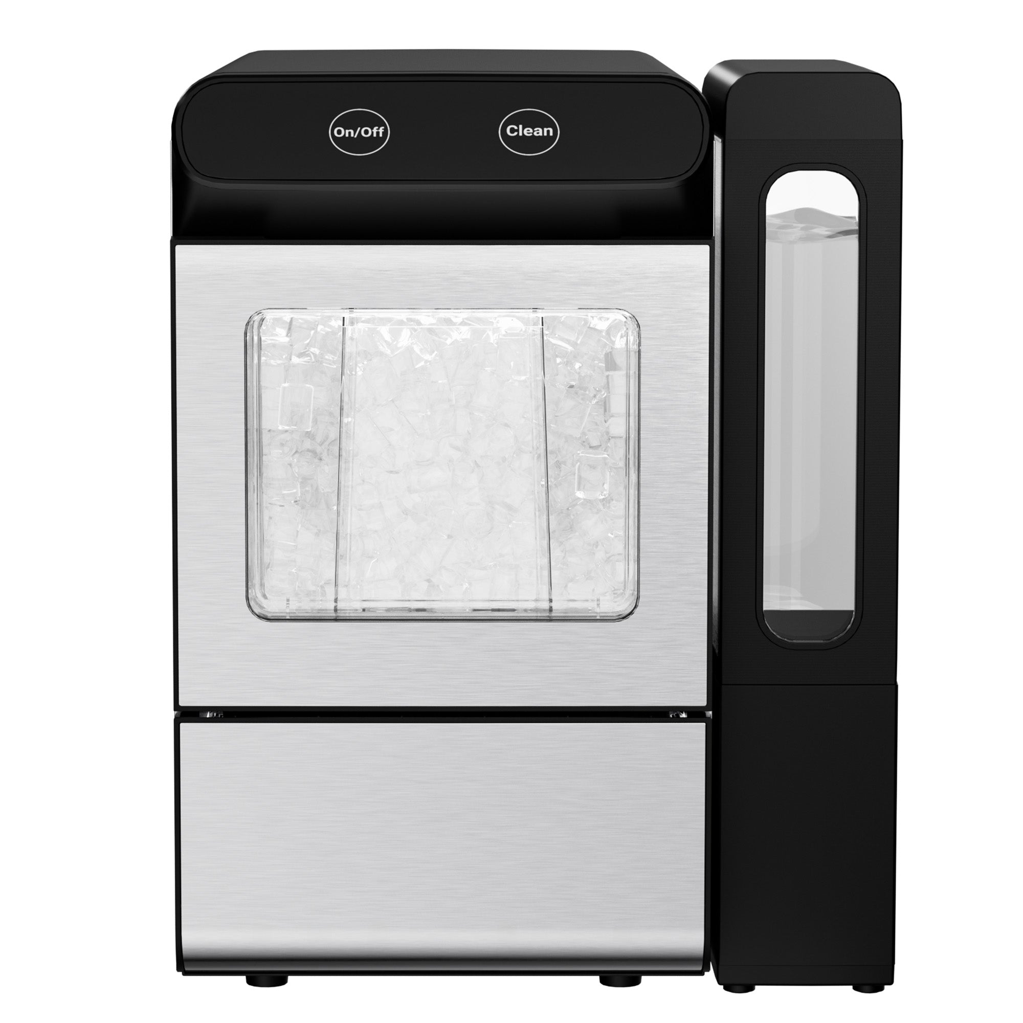 Simzlife Nugget Ice Maker with 4.3L Side Tank, Self- Cleaning Countertop Ice Machine, Soft Chewable Pellet Ice for Home/Kitchen/Party