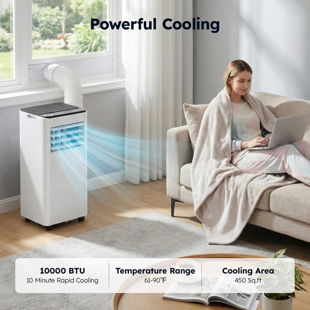 SIMZLIFE Portable Air Conditioner 10000 BTU,Portable Ac Unit up to 550 Sq