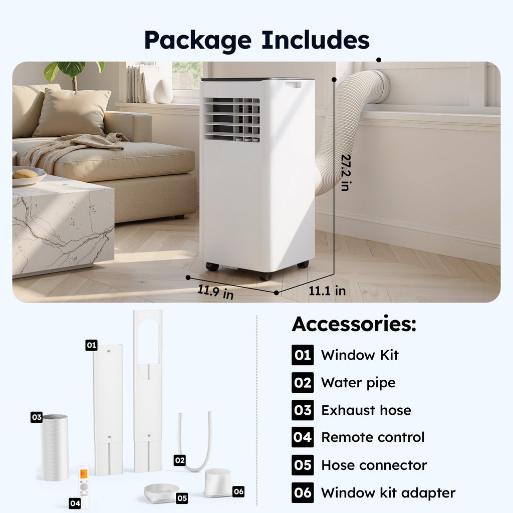 SIMZLIFE Portable Air Conditioner 8000 BTU,Portable Ac Unit up to 550 Sq
