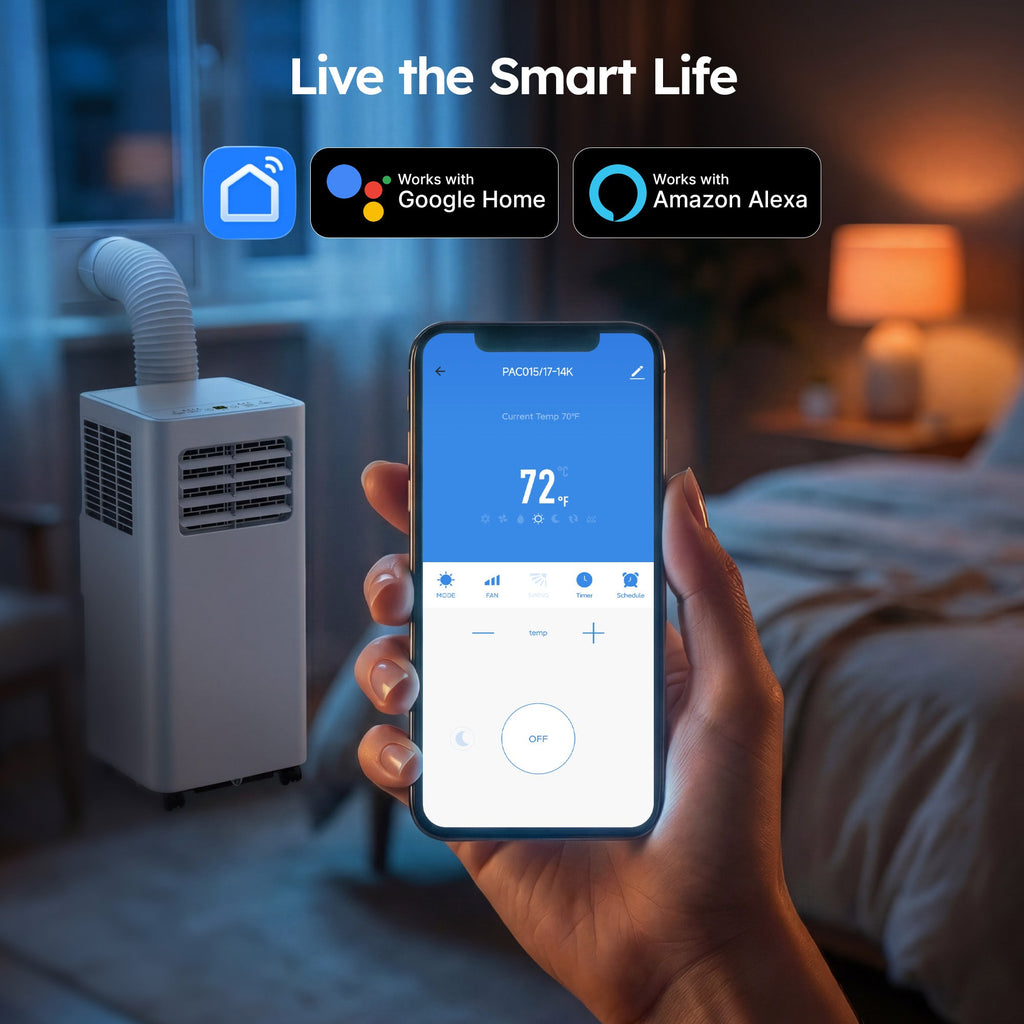 SIMZLIFE 14000 BTU Portable Air Conditioner with WIFI and Remote Control,Small AC Unit
