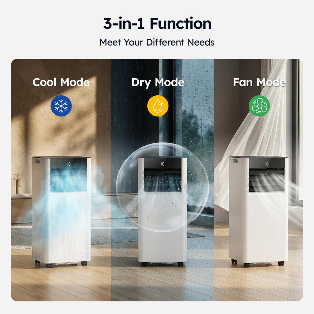 SIMZLIFE 8000 BTU Portable Air Conditioner with WIFI and Remote Control,Small AC Unit with Dehumidifier and Fan